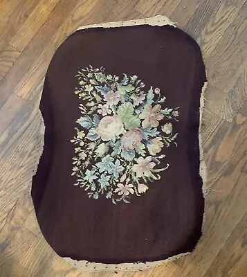 Vintage Needlepoint Soft Colors On The Roses With Brown Colour Used For A Stool • $10