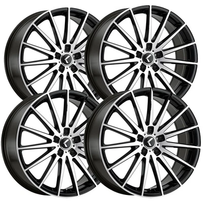 $747.96 • Buy (Set-4) Kraze KR191 Stunna 18x8 5x112 +40mm Black/Machined Wheels Rims 18  Inch