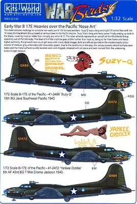 Kits World Decals 1/32 B-17E HEAVIES OVER THE PACIFIC Suzy Q & Yankee Doodler • $12.99