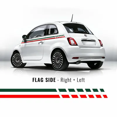 2 Fiat 500 SEMISCRITTA Side Stripe Stickers, Tuning Stripes, Decal Stickers  