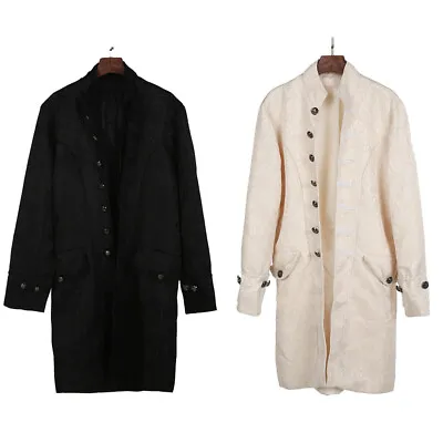 Men's Jackets Tailcoat Jacket Gothic Steampunk Frock Coat Costume Praty Outwear • $24.63