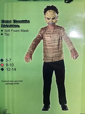 Fancy Dress Kids Mummy Costume TOP & MASK Boys Girls Halloween Fancy Dress 8-10 • £8