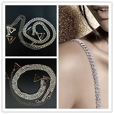 £6.99 • Buy Decorative Adjustable Detachable Bra Strap Diamante Rhinestone Wedding Bridal UK