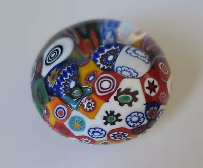 Vintage Millefiori Art Glass Paperweight With Gold Flake Decoration 2 Inches • $24