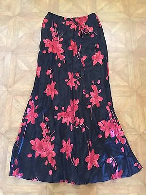 £6.99 • Buy Ladies Stunning Black Strapless Dress With Red Flowers - Size 12