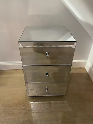 Next Mirrored Side Table Set Of Drawers Bedside Bedroom Office Lounge • £35