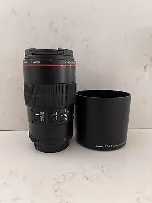 Canon EF 100mm F/2.8L Macro IS USM Lens | W/ Hood & Pouch • $900