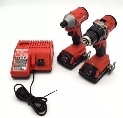 Milwaukee M18 Brushless 1/4  Impact Driver-1/2  Drill (2) B & C   M-2432 • $159.99