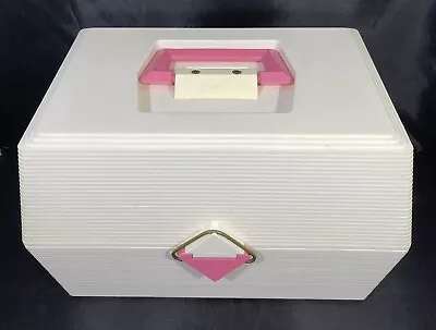 Caboodles Make Up Nail Polish Organizer Model 2700 White Pink VTG 80s • $35