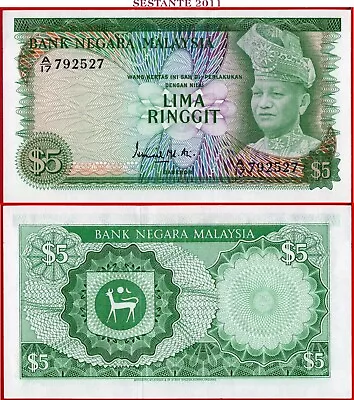 $ MALAYSIA - 5 RINGGIT Nd 1967 / 1972 P 2 UNC Perfect ; Free Shipping From 100$ • $269.99