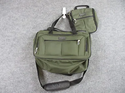 Eddie Bauer Duffle Bag Army Green Olive Travel Luggage Strap W/ Toiletry Bag • $29.25