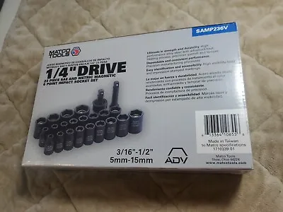 Matco Tools S.a.m.p.2.3.6.v 1/4  Drive 23 Piece Sae And Metric Magnetic 6 Point  • $266