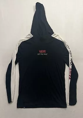 Vans Hoodie Mens Size XL Black Shirt Pullover Lightweight Sweatshirt Long Sleeve • $15.99