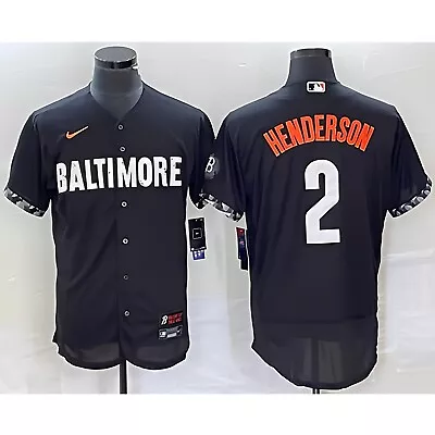 Gunnar Henderson #2 Baltimore Orioles City MEN Stitched Jersey Black • $35.49