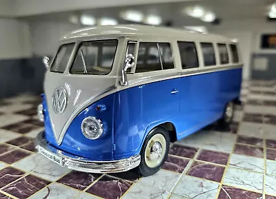 Vw T1 Dormobile Split Screen Camper Van Bus Blue 1963 Welly 1/24 Scale Model  • $34.75