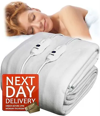Electric Heated Blanket Single Double King Size Super Washable • £44.95