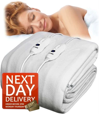 Electric Heated Blanket Single Double King Size Super Washable • £44.95