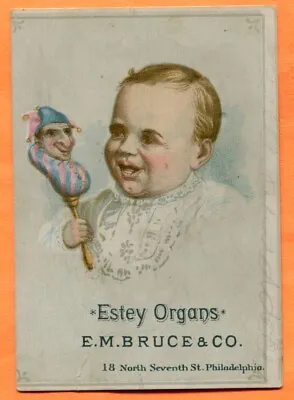 Philadelphia PA Estey Organs E. M. Bruce & Co. Trade Card Circa 1890 • $3.75