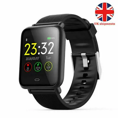Bluetooth Watch Smart Heart Rate Blood Pressure Fitness Sports Monitor Bracelet • £20.39