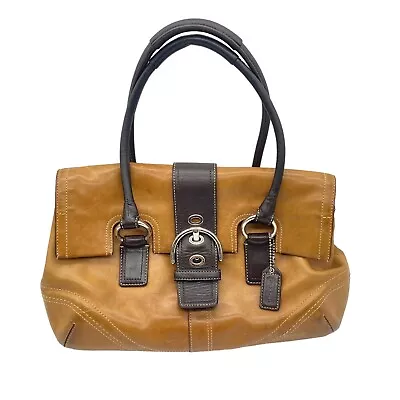 Coach Carmel Brown Vintage Handbag Buckle Shoulder Bag Sachet Hobo Read • $50