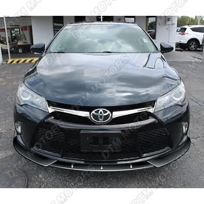 $82.99 • Buy For 2015-2017 Toyota Camry STP-Style Painted Black Front Bumper Body Spoiler Lip