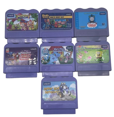 $24.99 • Buy VTech V.Smile Lot 7 Learning System Video Games Cartridges Blue's Clues Thomas
