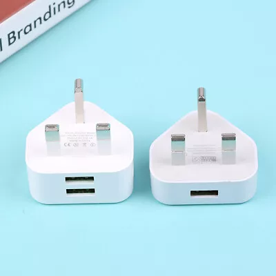 UK Mains 3 Pin Plug Adapter Wall Charger 1/2-Port Dual USB For Phones Tab_-_ • $7.08