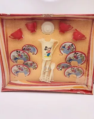 Disney Mickey Mouse Wolverine Child's Plastic & Metal Tea Set 1960 • $125