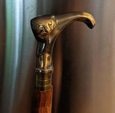 $30.59 • Buy Antique Cat Handle Ladies Choice RARE Victorian Brown Wooden Walking Cane Stick