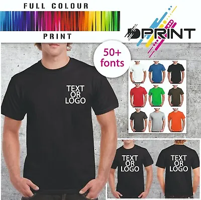 Custom Printed T Shirt Heavy Cotton Personalised Work Wear Business Brand Unisex • £12.49
