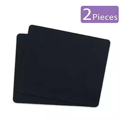 2 Pieces Stitched Soft Non Slip Rubber Mat Mouse Pad Laptop Computer PC Black • $3.59