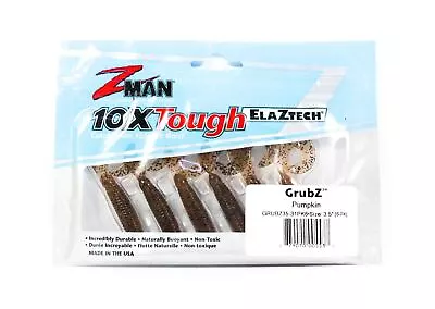 Zman Soft Lure GrubZ 3.5 Inch 6/Pack Pumpkin (5537) • $20.90