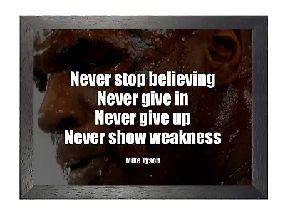 Mike Tyson American Boxing Legend  Never Give Up  Motivational Quote Poster • $31.87