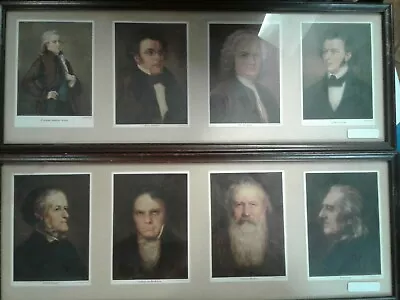 Framed Prints V. Rare - Famous Classical Composers Bach Mozart Beethoven &more • $299.99