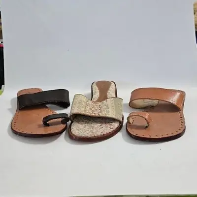 3 Pair J Jill  Sandals 2 Leather Toe Loop Sandals Browns  Size 8 1 Slide 7.5 • $40