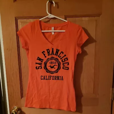 San Francisco Fisherman's Wharf California T-shirt Women's Large Orange  • $8