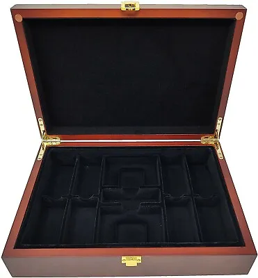 DA VINCI Mahogany Wood Poker Case With 200 Chip Capacity (Chips Not Included) • $39.99