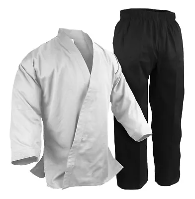 Martial Arts Karate Gi White Blue Pink Or Red Kimono W/ Black Pants Uniform Gi • $33.99