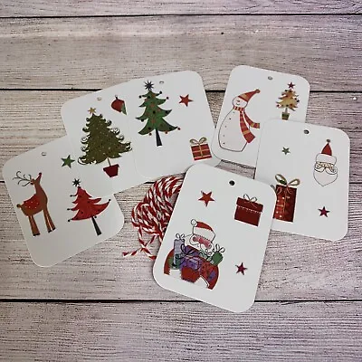 Handmade Tags Christmas Presents Labels Festive Reindeer Snowman Gifts • £2