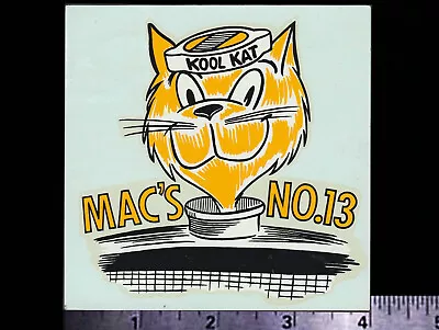 MAC'S 13 Kool Kat - Original Vintage 1960's Racing Water Slide Decal • $9.95