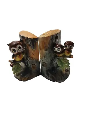 Vintage Norcrest Owl Ceramic Bookends Grannycore Kitsch Made In Japan Rare Cute • $99.99