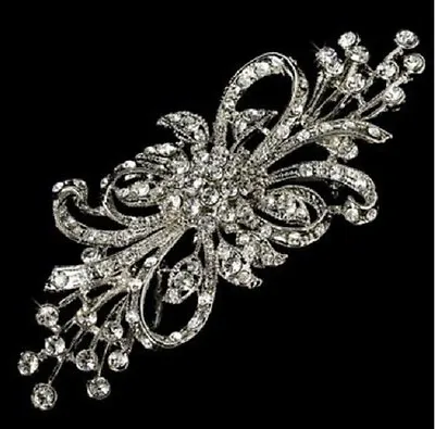 £3.99 • Buy 4  Vintage Look Diamante Rhinestone Crystalflower Bow Wedding Brooch Pin
