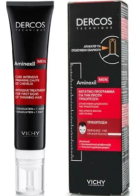 £35.88 • Buy Vichy Dercos Aminexil Men Intensive Treatment Gel For First Hair Fall Areas   