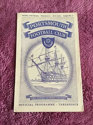 1953/54 PORTSMOUTH V MANCHESTER CITY - FOOTBALL PROGRAMME • £0.99