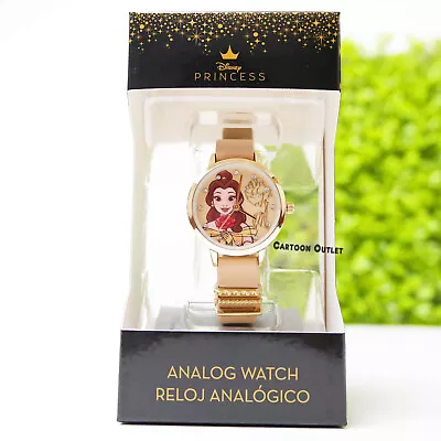 $19.99 • Buy Disney Belle Lady Analog Watch Tan Band Girl's Gift Reloj Princess New
