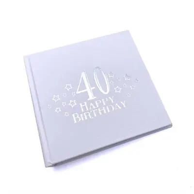 40th Birthday Photo Album For 50 X 6 By 4 Photos Silver Print FLPVPR • £14.99