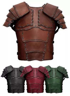 Men's Medieval Knight PU Leather Armor Viking Cosplay Costume Chest Armor Guard  • $48.20