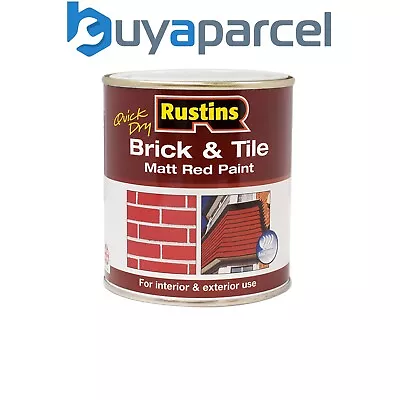 Rustins BRITW1000 Quick Dry Brick & Tile Paint Matt Red 1 Litre RUSBTPMR1LQ • £19.31