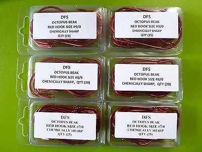 120 DFS 7/0 8/0 9/0 RED SNAPPER OCTOPUS BEAK Suicide Fishing Hook Chem 2X STRONG • $22.90