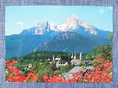 Berchtesgaden Germany Watzmann Mountain Vintage 1990 Postcard Posted Flowers • $3.39